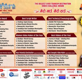 ‘टुरिज्म डेस्टिनेसन भिडियो च्यालेन्ज अवार्ड’ को मनोनयन नाम सहित सार्वजनिक