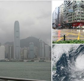 हङकङमा वर्षकै ठूलो सामुद्रिक आँधी टाईफून सिग्नल नं. ८, जनजीवन अस्तव्यस्त