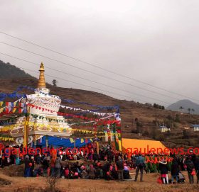 महाकुलुङमा ४५ फिट अग्लो बोधिचैत्यको प्राण प्रतिष्ठान सम्पन्न