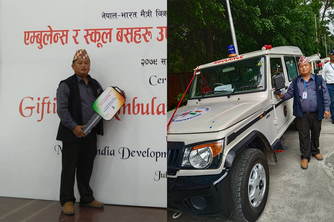 महाकुलुङलाई भारत सरकारको अनुदानमा एम्बुलेन्स