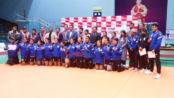 एपिएफलाई हराउँदै न्यु डायमन्डले जित्यो राष्ट्रिय महिला भलिबल उपाधि